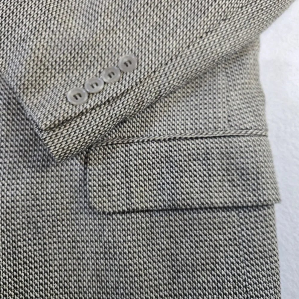 Vintage Stanley Blacker Three Button Tweed Houndstooth Blazer 42L Ventless